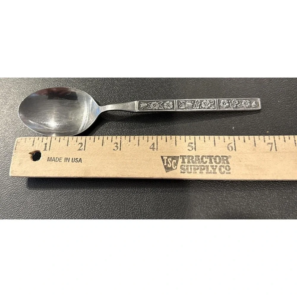 Oneida Northland Spring Fever Stainless Steel Soup Spoon Spoons Set Of 6